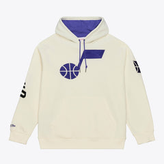 Cream Utah Jazz Hardwood Classics Chainstitch Premium Fleece Hoodie | NBA