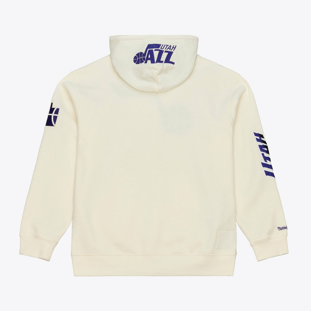 Cream Utah Jazz Hardwood Classics Chainstitch Premium Fleece Hoodie | NBA