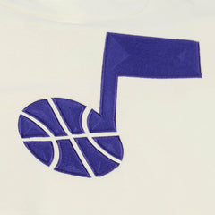 Cream Utah Jazz Hardwood Classics Chainstitch Premium Fleece Hoodie | NBA