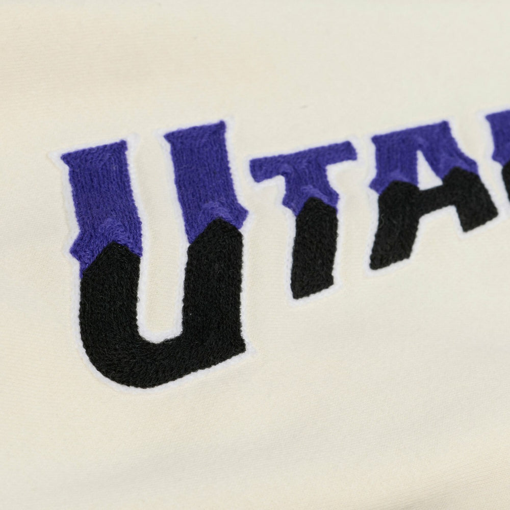 Cream Utah Jazz Hardwood Classics Chainstitch Premium Fleece Hoodie | NBA