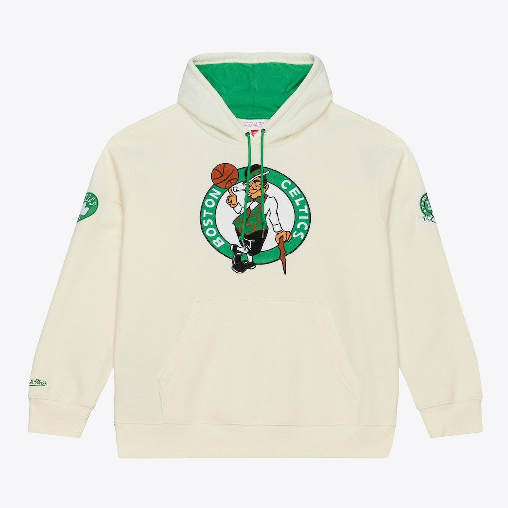 Cream Boston Celtics Hardwood Classics Chainstitch Premium Fleece Hoodie | NBA
