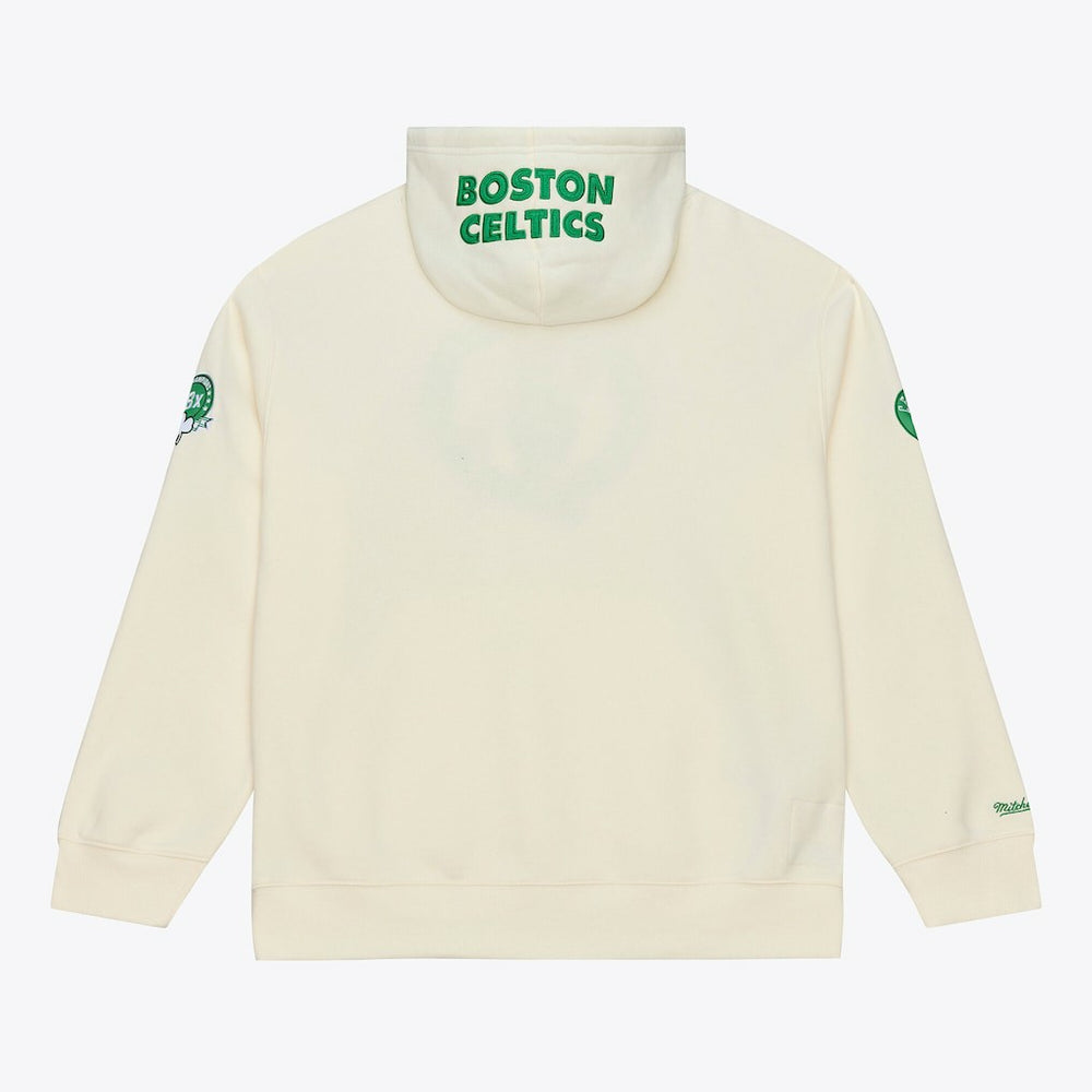 Cream Boston Celtics Hardwood Classics Chainstitch Premium Fleece Hoodie | NBA