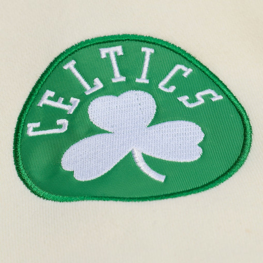 Cream Boston Celtics Hardwood Classics Chainstitch Premium Fleece Hoodie | NBA