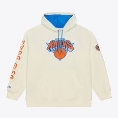Cream New York Knicks Hardwood Classics Chainstitch Premium Fleece Hoodie | NBA