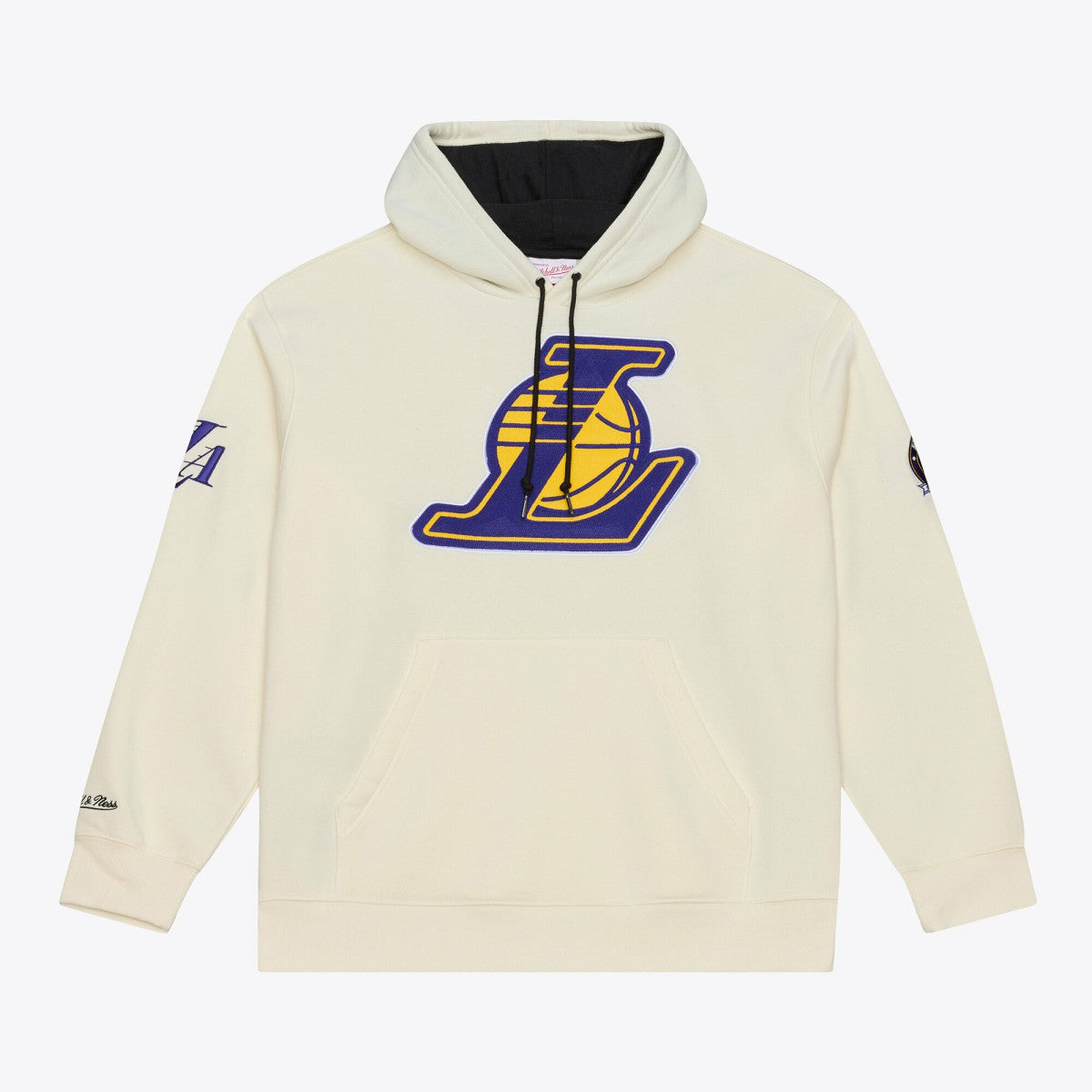 Cream Los Angeles Lakers Hardwood Classics Chainstitch Premium Fleece Hoodie | NBA
