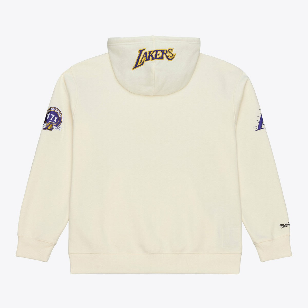 Cream Los Angeles Lakers Hardwood Classics Chainstitch Premium Fleece Hoodie | NBA