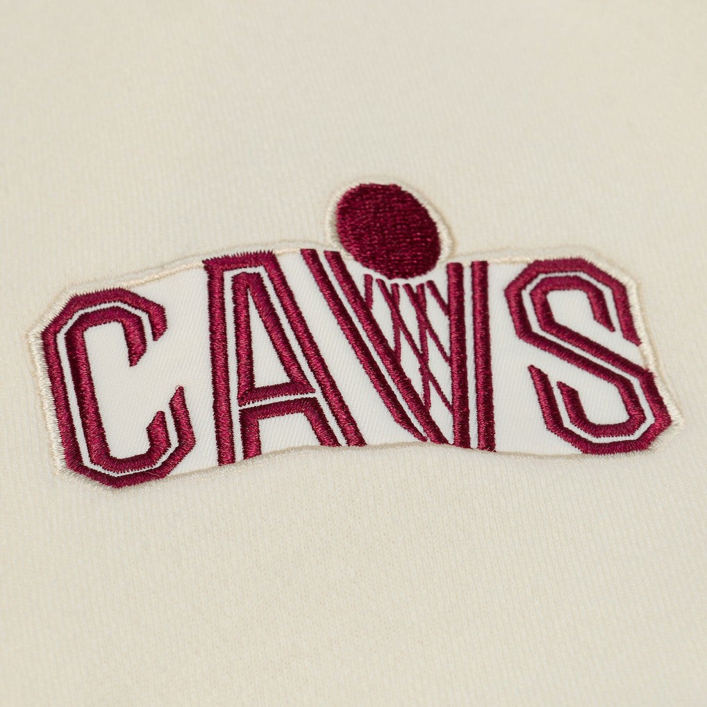 Cream Cleveland Cavaliers Hardwood Classics Chainstitch Premium Fleece Hoodie sale | NBA