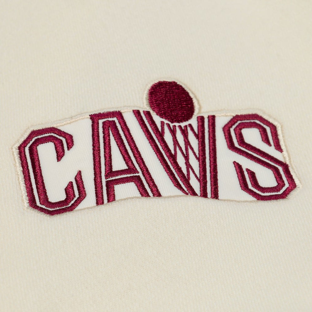 Cream Cleveland Cavaliers Hardwood Classics Chainstitch Premium Fleece Hoodie sale | NBA