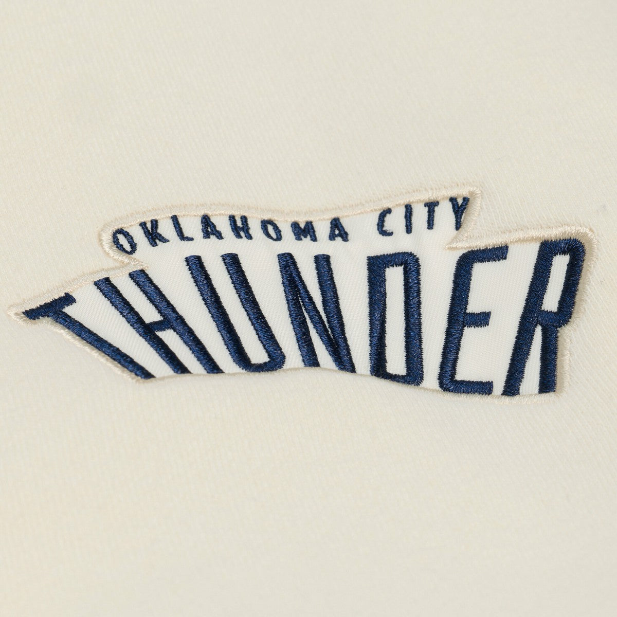 Cream Oklahoma City Thunder Hardwood Classics Chainstitch Premium Fleece Hoodie | NBA