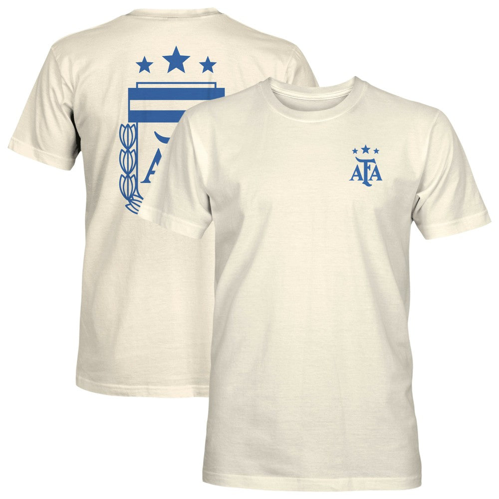 Argentina National Team 1863FC Big Logo Heavyweight T-Shirt for sale - Cream