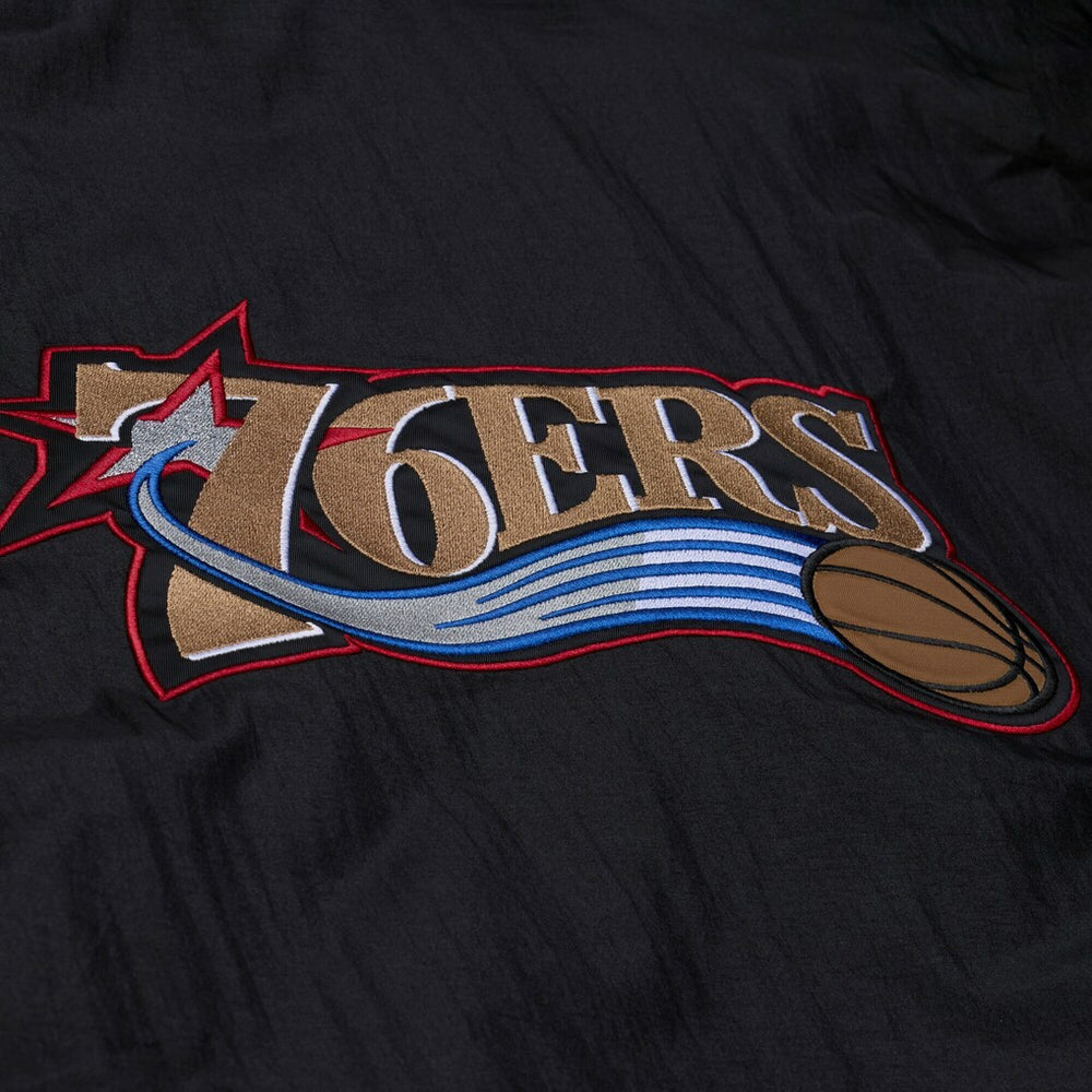 Black Philadelphia 76ers Hardwood Classics 76 Originals Collection Fushion Full-Snap Hoodie Jacket | NBA