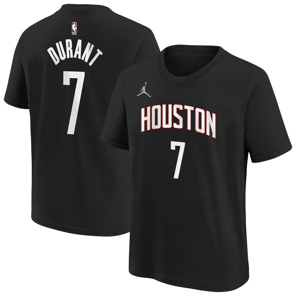 Black Kevin Durant Houston Rockets Jordan Brand Youth Statement Name & Number T-Shirt | NBA