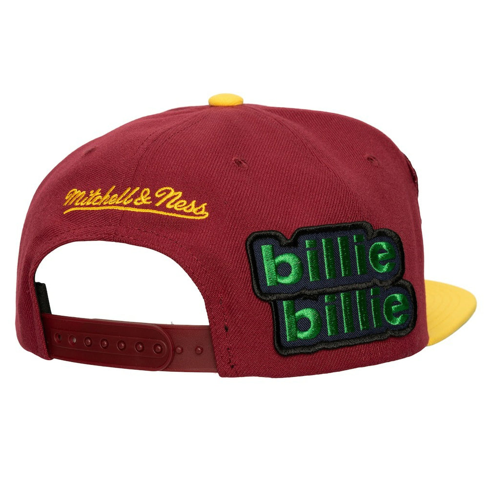 Wine/Gold Cleveland Cavaliers x Billie Eilish Hardwood Classics Patch Snapback Hat sale | NBA