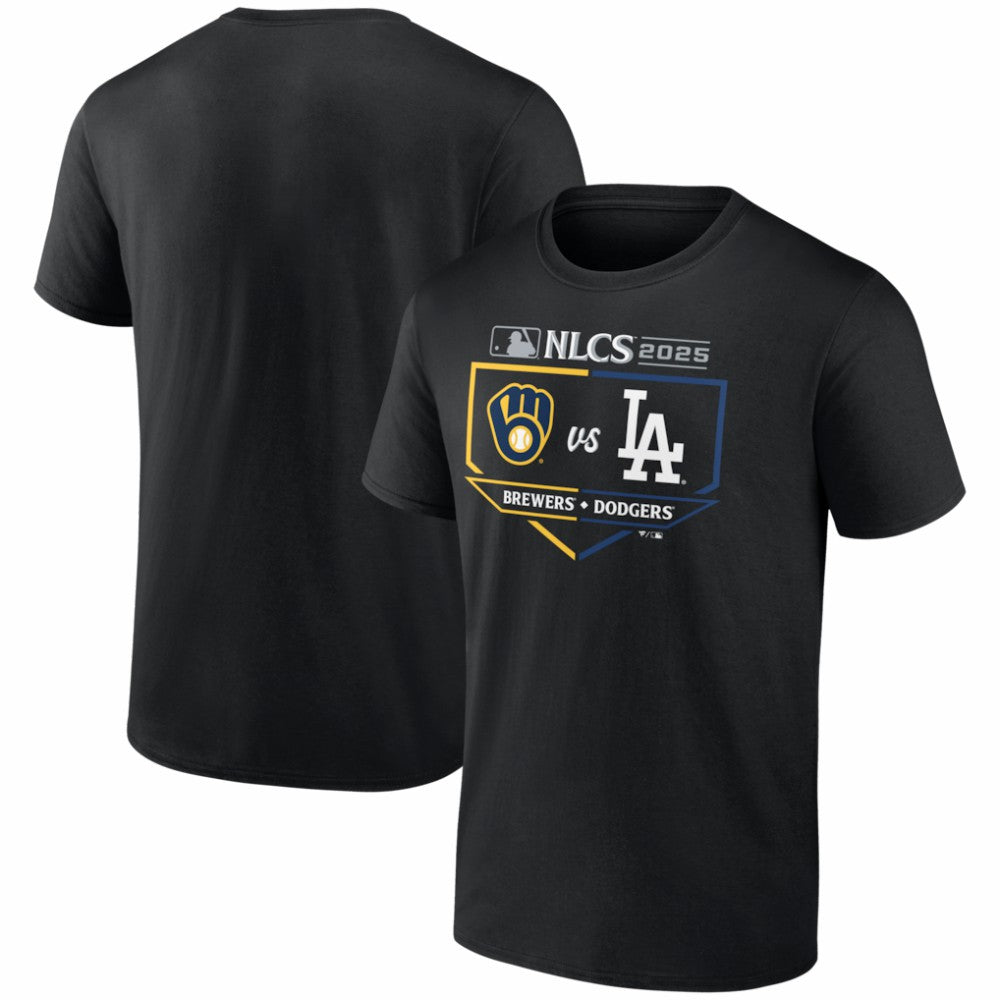 Milwaukee Brewers vs. Los Angeles Dodgers 2025 National League Championship Series Matchup Batter's Box T-Shirt - MLB T-shirts