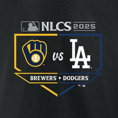 Milwaukee Brewers vs. Los Angeles Dodgers 2025 National League Championship Series Matchup Batter's Box T-Shirt - MLB T-shirts