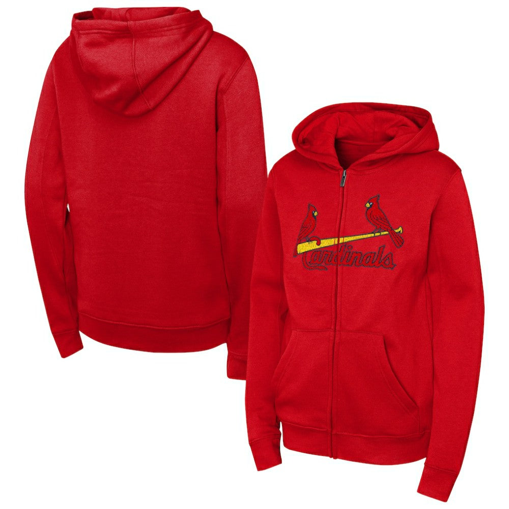 St. Louis Cardinals Outerstuff Youth Wordmark Fleece Full-Zip Hoodie - MLB Hoodies