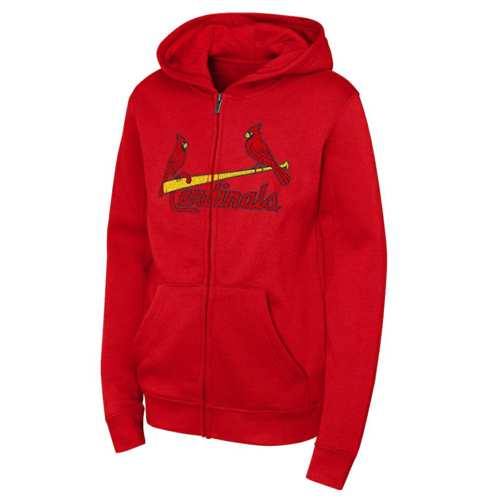 St. Louis Cardinals Outerstuff Youth Wordmark Fleece Full-Zip Hoodie - MLB Hoodies