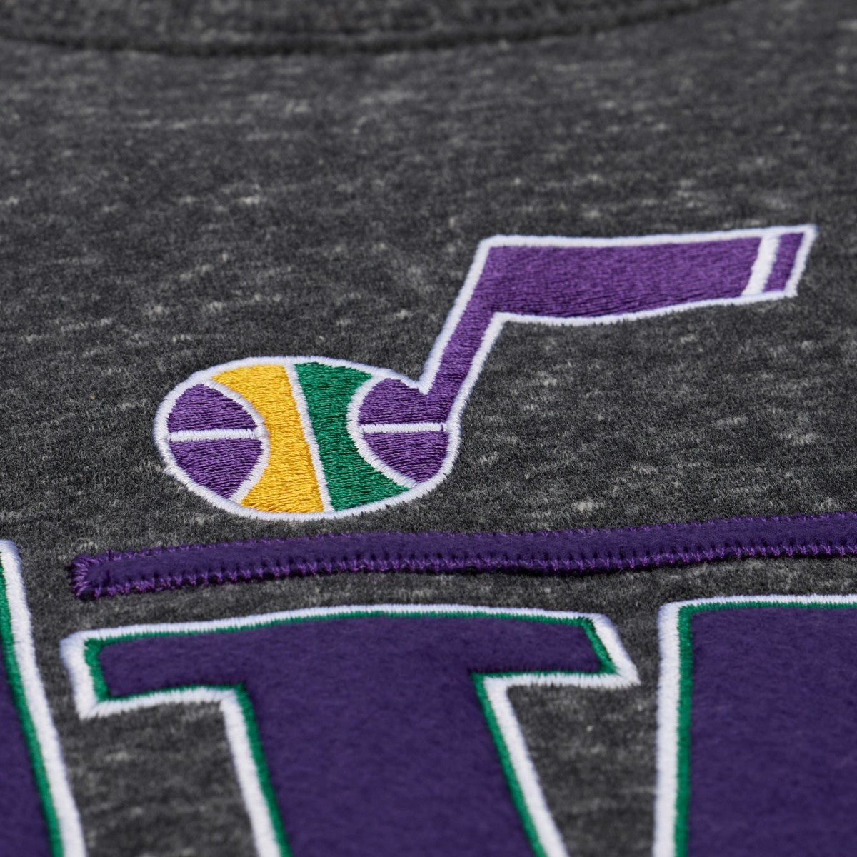 Black Utah Jazz Throw It Back Fleece Sweatshirt | NBA