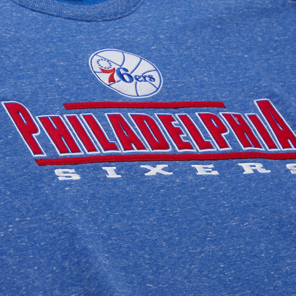 Royal Philadelphia 76ers Throw It Back Fleece Sweatshirt | NBA