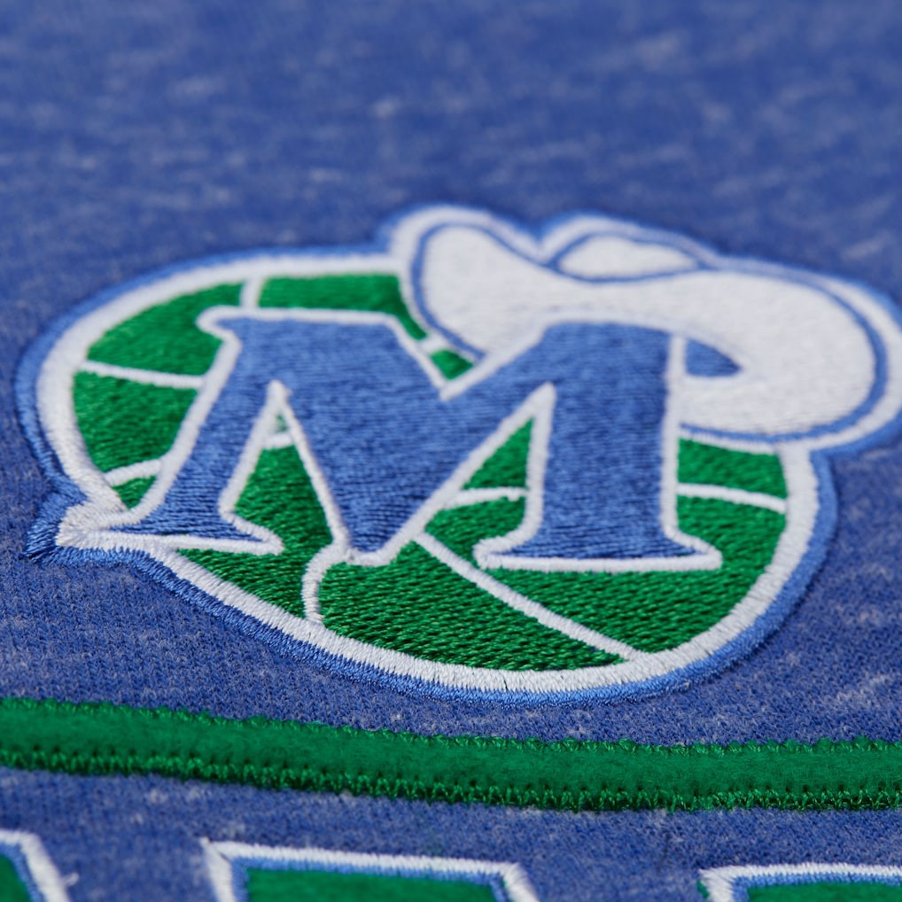 Navy Dallas Mavericks Throw It Back Fleece Sweatshirt sale | NBA