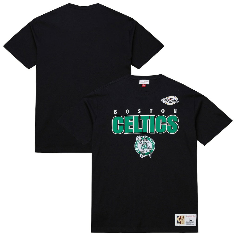 Black Boston Celtics Hardwood Classics Throw It Back Premium T-Shirt | NBA