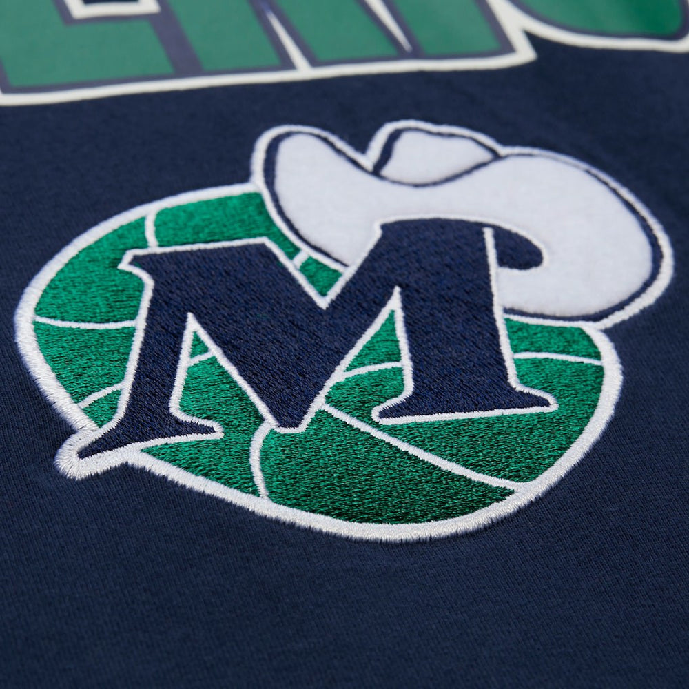 Navy Dallas Mavericks Hardwood Classics Throw It Back Premium T-Shirt sale | NBA