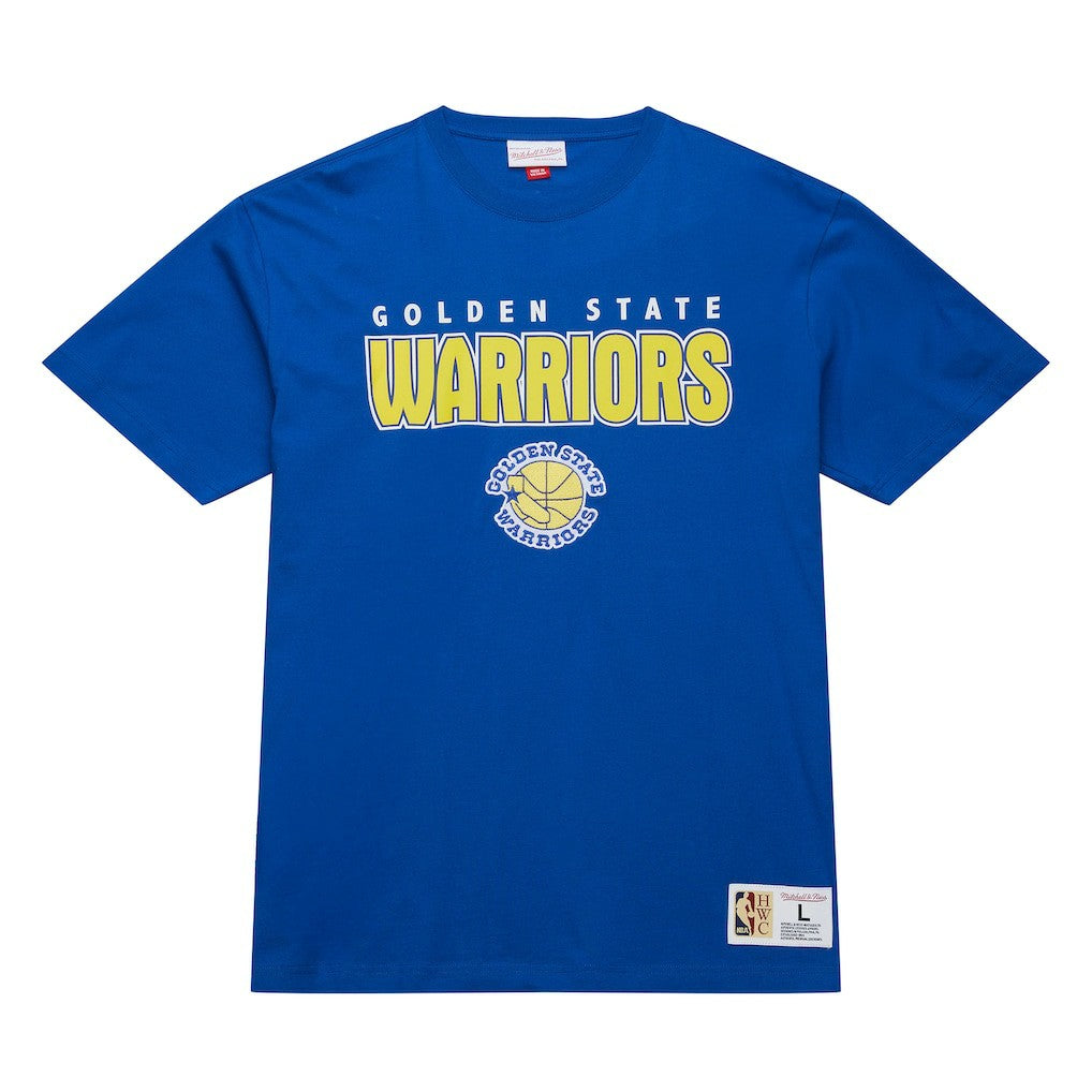 Royal Golden State Warriors Hardwood Classics Throw It Back Premium T-Shirt sale | NBA