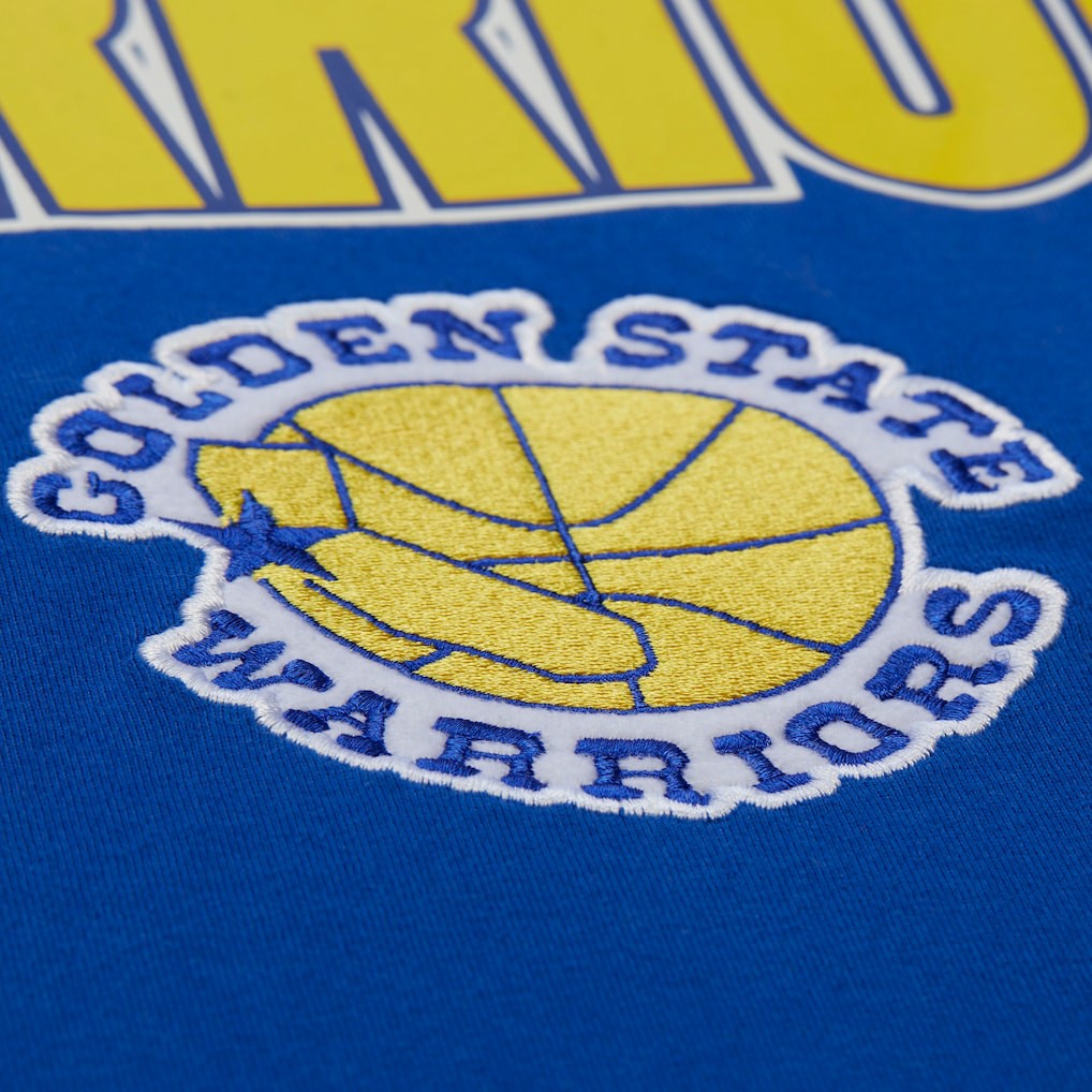 Royal Golden State Warriors Hardwood Classics Throw It Back Premium T-Shirt sale | NBA