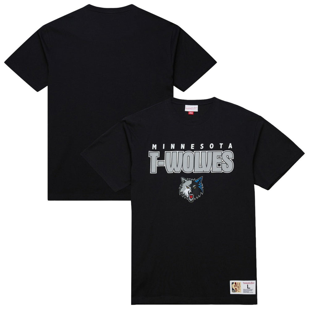 Black Minnesota Timberwolves Hardwood Classics Throw It Back Premium T-Shirt | NBA