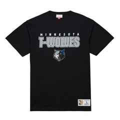 Black Minnesota Timberwolves Hardwood Classics Throw It Back Premium T-Shirt | NBA