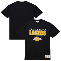 Black Los Angeles Lakers Hardwood Classics Throw It Back Premium T-Shirt | NBA
