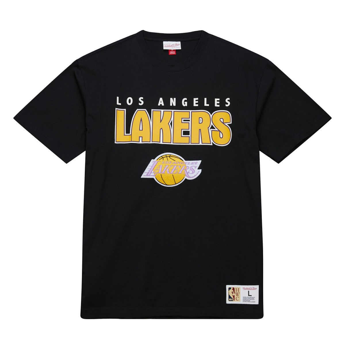 Black Los Angeles Lakers Hardwood Classics Throw It Back Premium T-Shirt | NBA