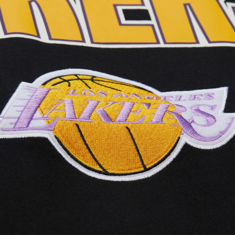 Black Los Angeles Lakers Hardwood Classics Throw It Back Premium T-Shirt | NBA