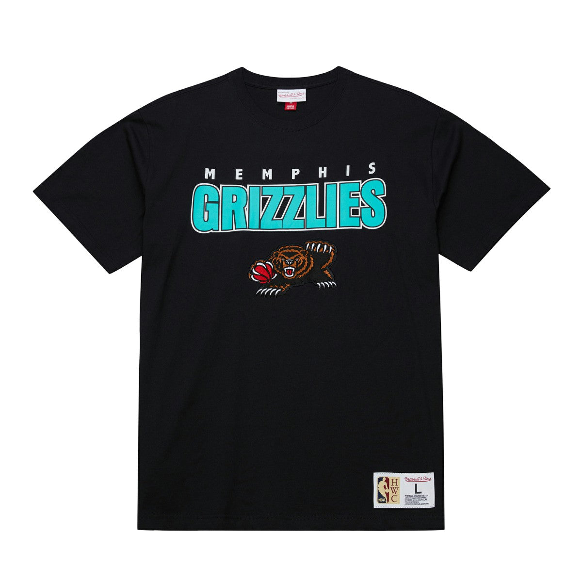 Black Memphis Grizzlies Hardwood Classics Throw It Back Premium T-Shirt | NBA