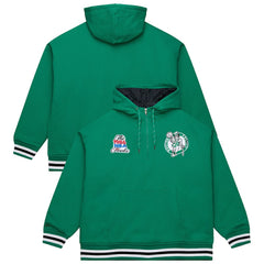 Green Boston Celtics Throw It Back Quilted Fleece Quarter-Zip Hoodie | NBA