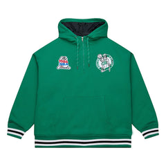 Green Boston Celtics Throw It Back Quilted Fleece Quarter-Zip Hoodie | NBA