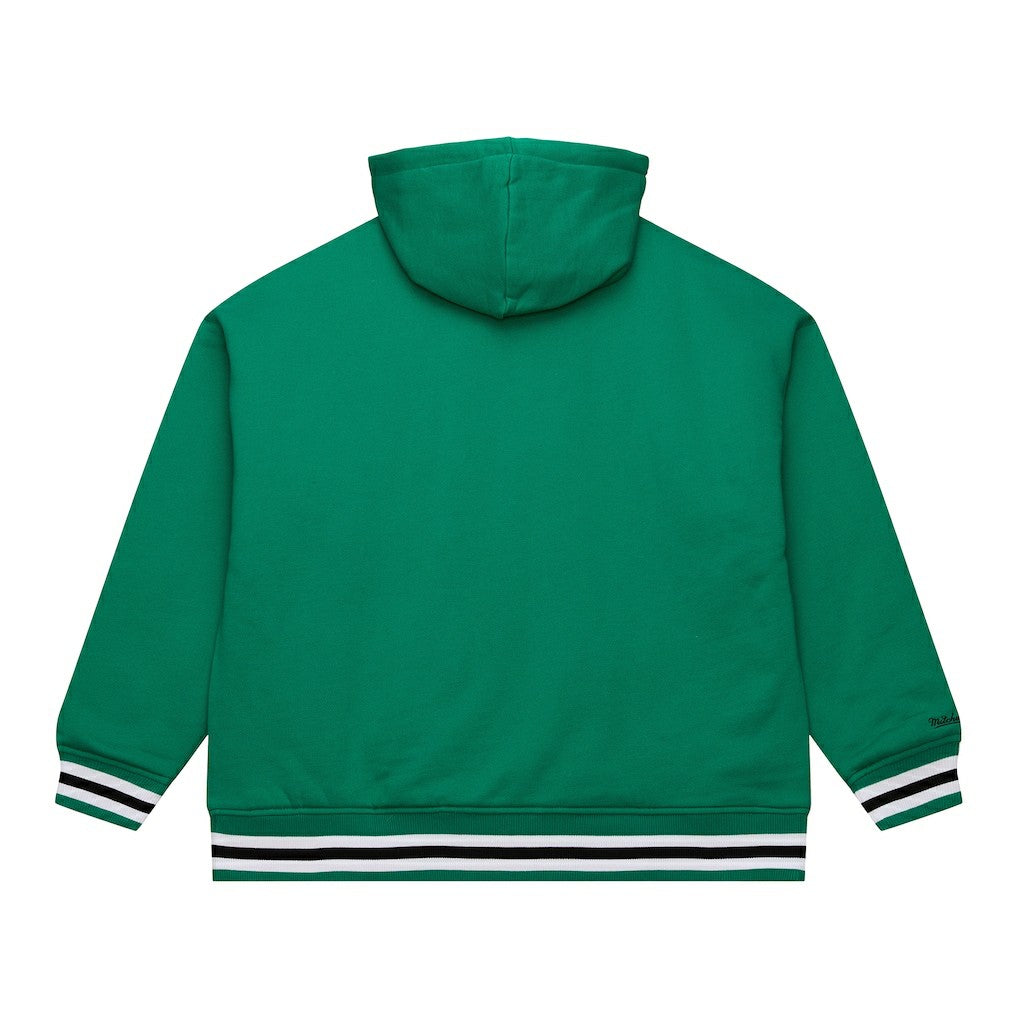 Green Boston Celtics Throw It Back Quilted Fleece Quarter-Zip Hoodie | NBA