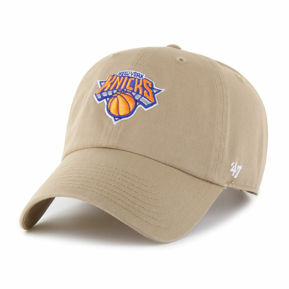 Khaki New York Knicks '47 Logo Clean Up Adjustable Hat | NBA