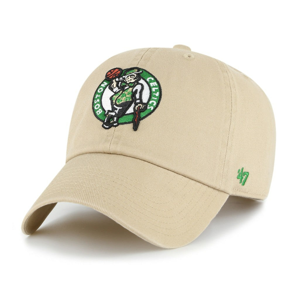 Khaki Boston Celtics '47 Logo Clean Up Adjustable Hat | NBA