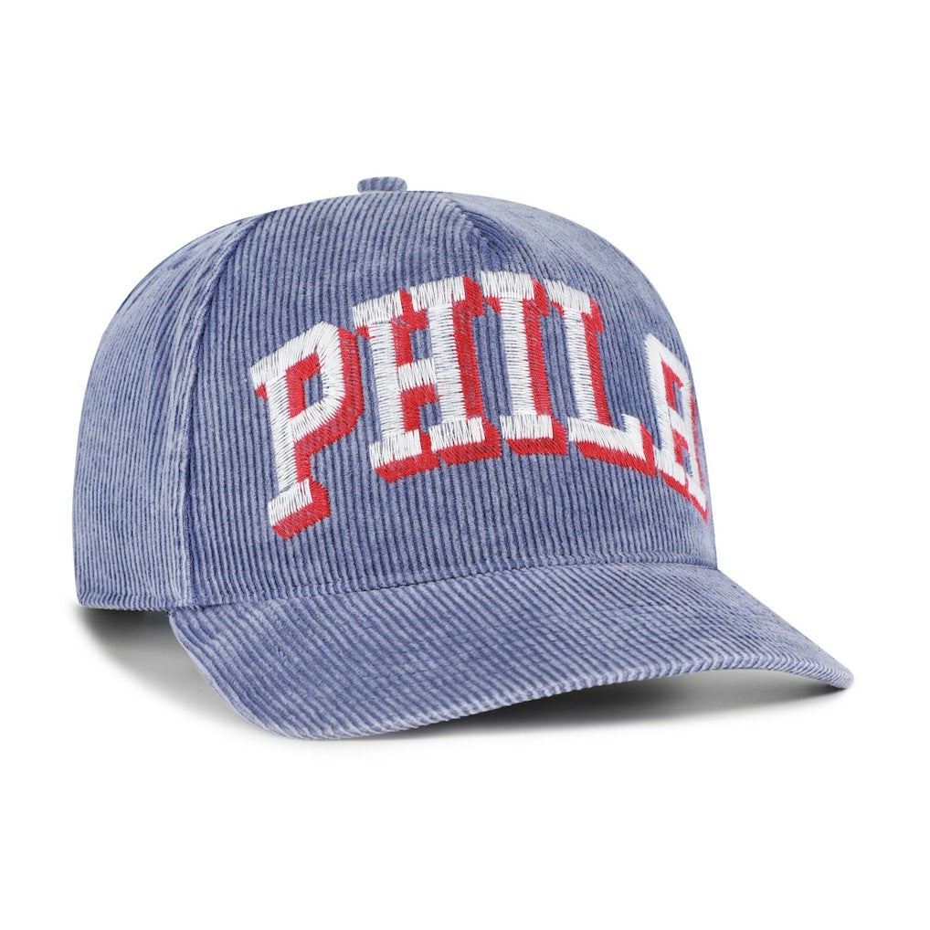 Blue Philadelphia 76ers '47 Reclaim Snow Wash Corduroy Adjustable Hitch Hat | NBA