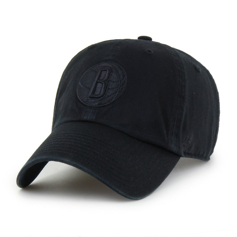 Brooklyn Nets '47 Black on Black Clean Up Adjustable Hat | NBA