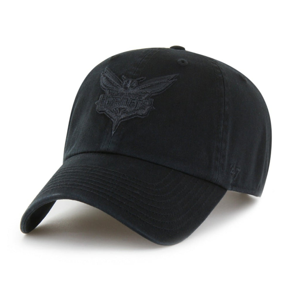 Charlotte Hornets '47 Black on Black Clean Up Adjustable Hat | NBA