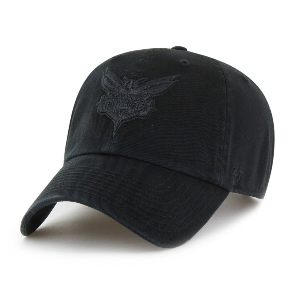 Charlotte Hornets '47 Black on Black Clean Up Adjustable Hat | NBA