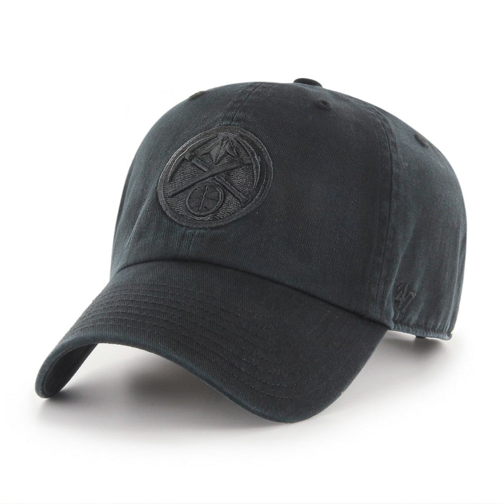 Denver Nuggets '47 Black on Black Clean Up Adjustable Hat | NBA