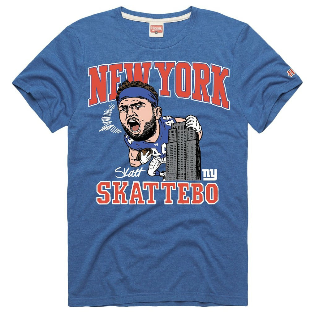 New York Giants Cam Skattebo  Homage Unisex Caricature Player Graphic Tri-Blend T-Shirt | NFL On sale