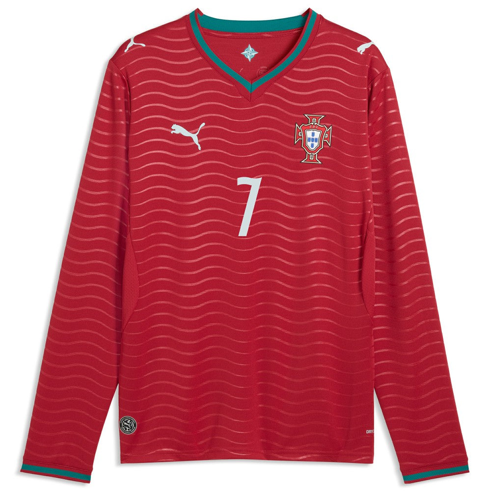 Cristiano Ronaldo Portugal National Team 2026 Home Replica Long Sleeve Jersey for sale - Red