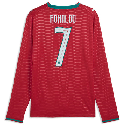 Cristiano Ronaldo Portugal National Team 2026 Home Replica Long Sleeve Jersey for sale - Red