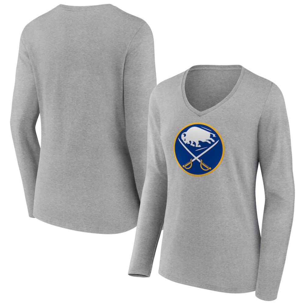 Buffalo Sabres Women's Primary Logo Long Sleeve V-Neck T-Shirt -  NHL T-shirts
