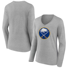 Buffalo Sabres Women's Primary Logo Long Sleeve V-Neck T-Shirt -  NHL T-shirts