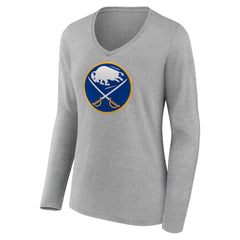 Buffalo Sabres Women's Primary Logo Long Sleeve V-Neck T-Shirt -  NHL T-shirts